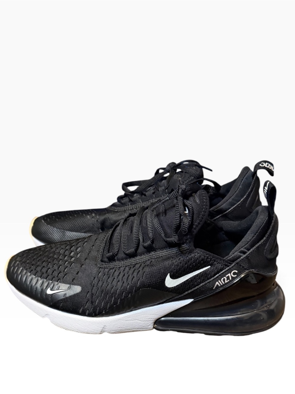 Nike Air Max 270 Men's Black with White Swoosh Sneakers Size 11 - Picture 9 of 9
